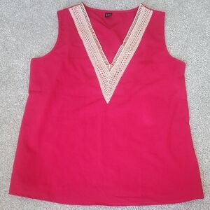 SHEIN Pink and Gold Embellished Tank Top